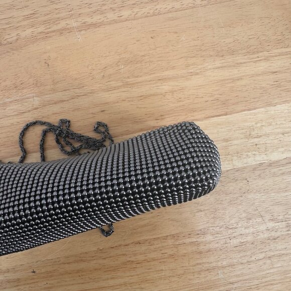 Vintage Talbots Black Mesh Evening Bag  Chain Strap & Kiss Lock Closure gray - Picture 15 of 15